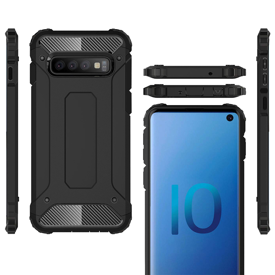 Military Defender Shockproof Case for Samsung Galaxy S10 (Black)